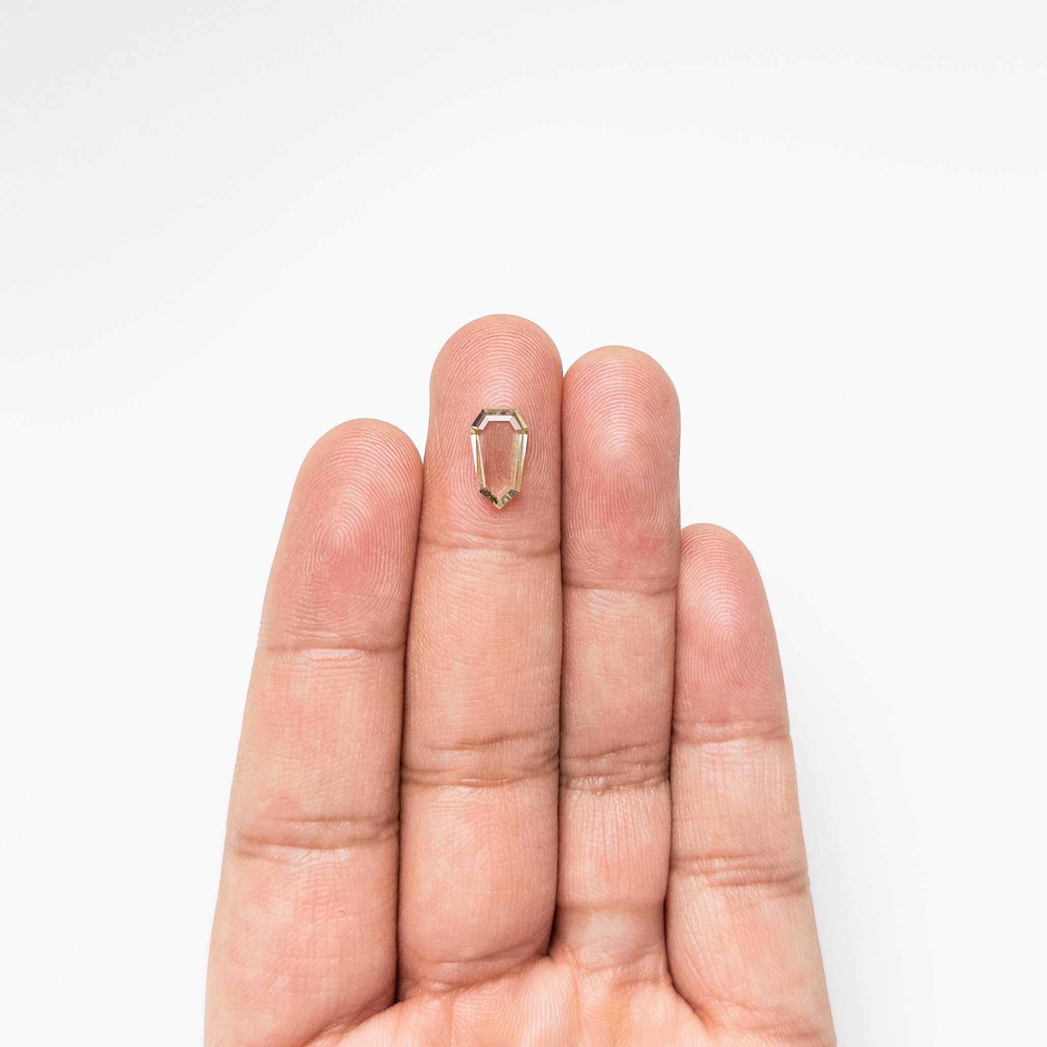 Golden olive Shield portrait cut sapphire - 12th HOUSE