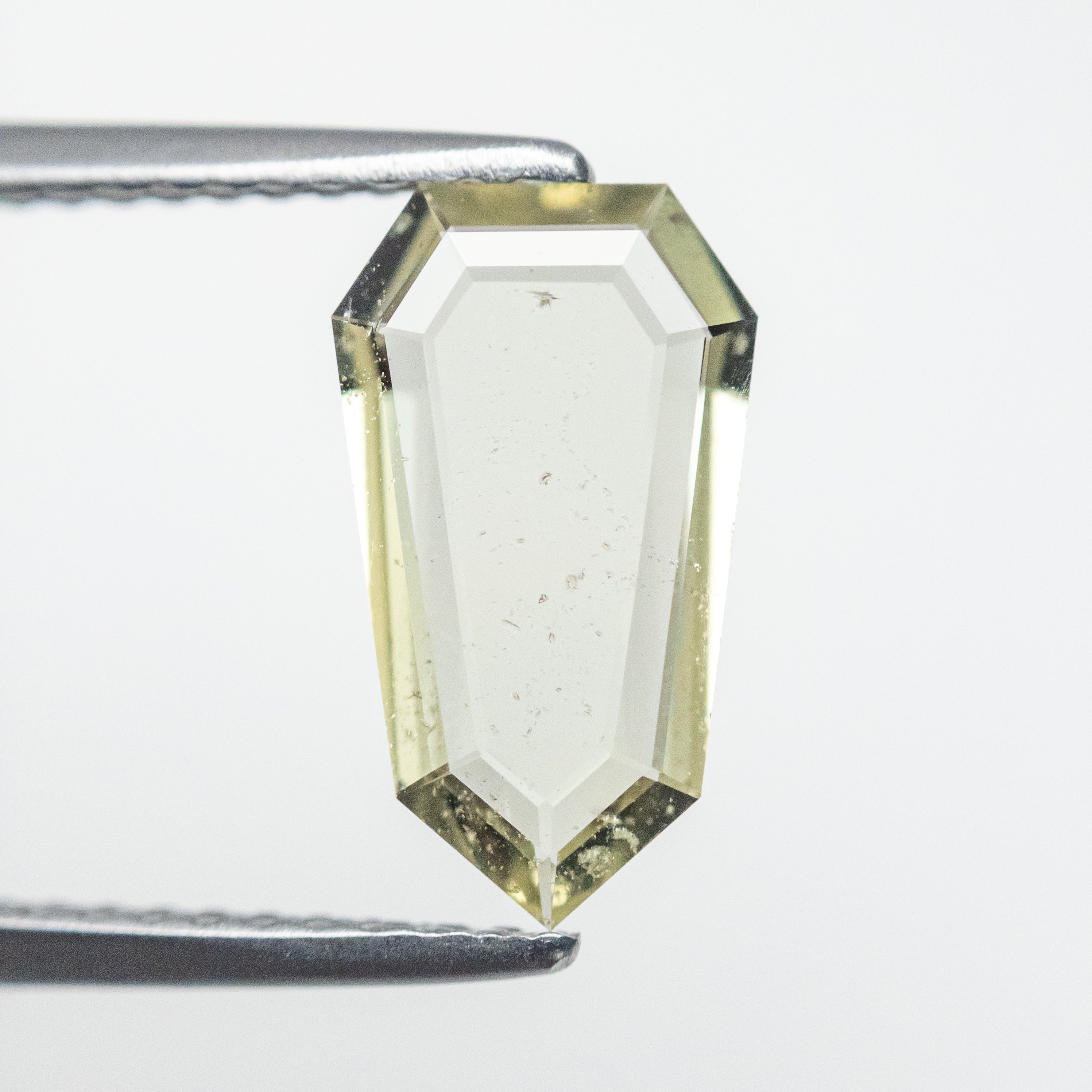 Golden olive Shield portrait cut sapphire - 12th HOUSE