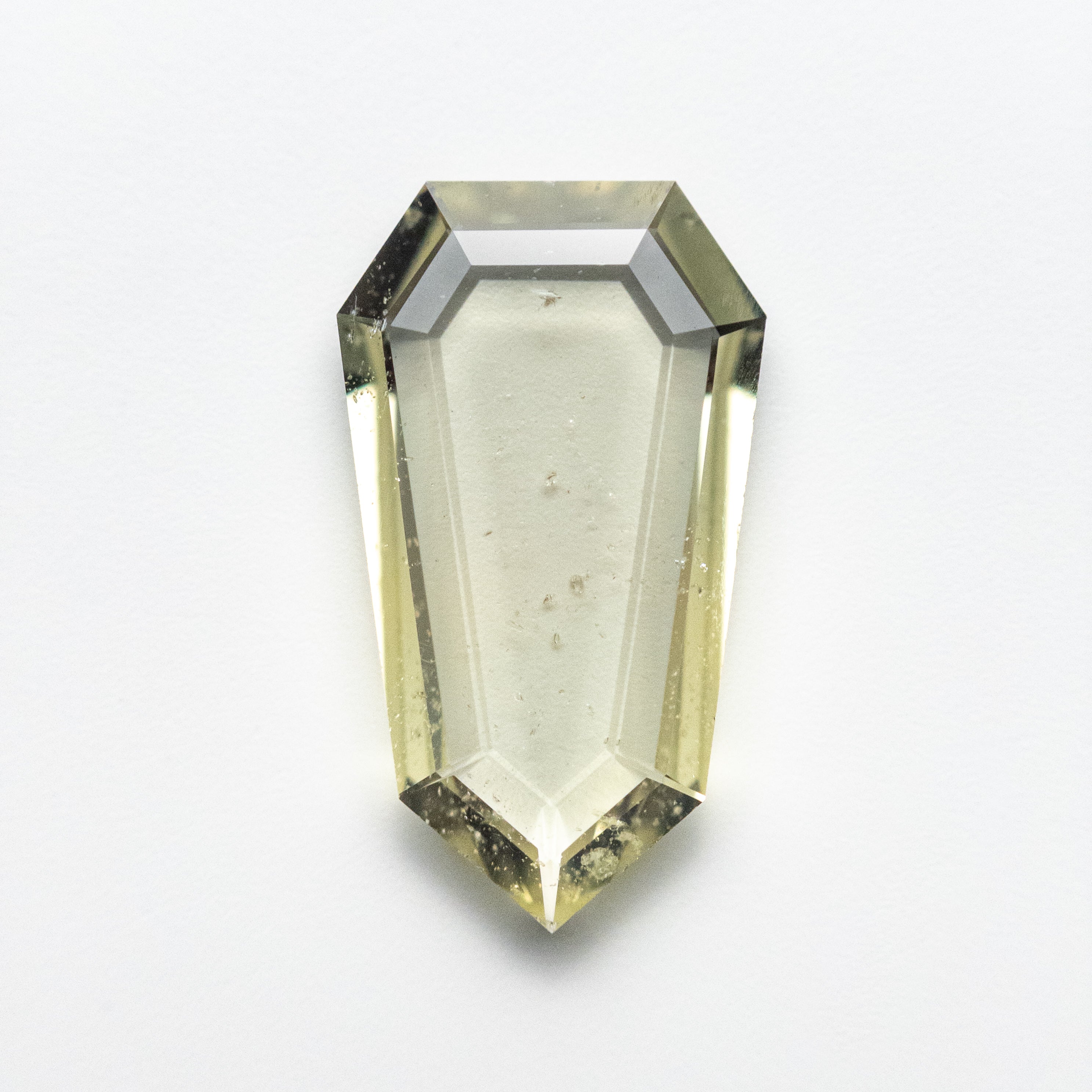 Golden olive Shield portrait cut sapphire - 12th HOUSE