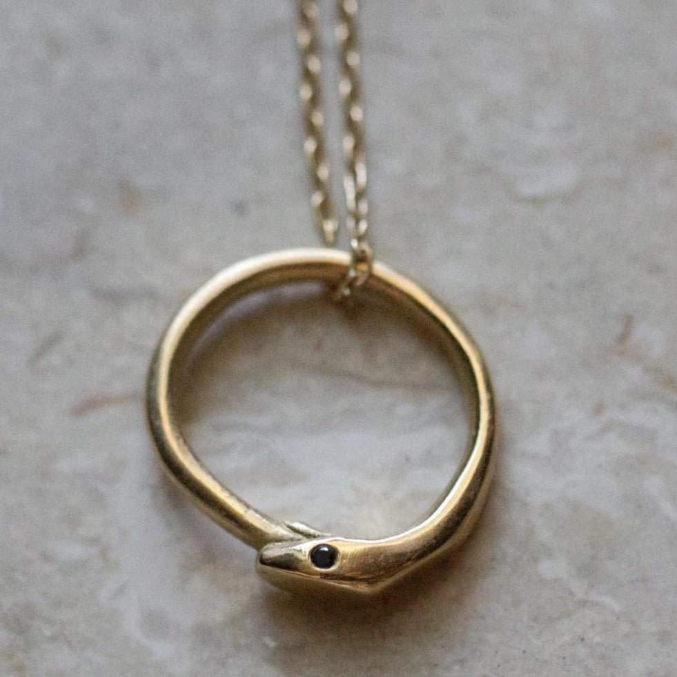 Ouroboros talisman charm || black diamonds - 12th HOUSE