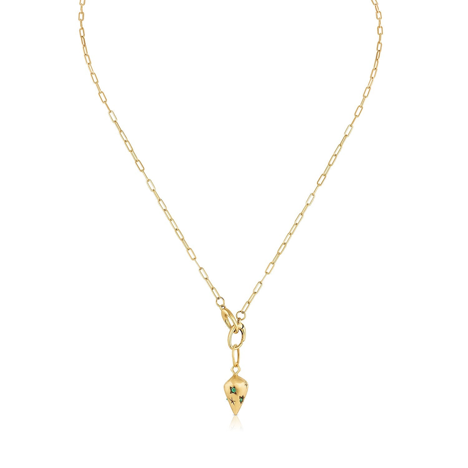 Pendulum talisman necklace | emeralds - 12th HOUSE