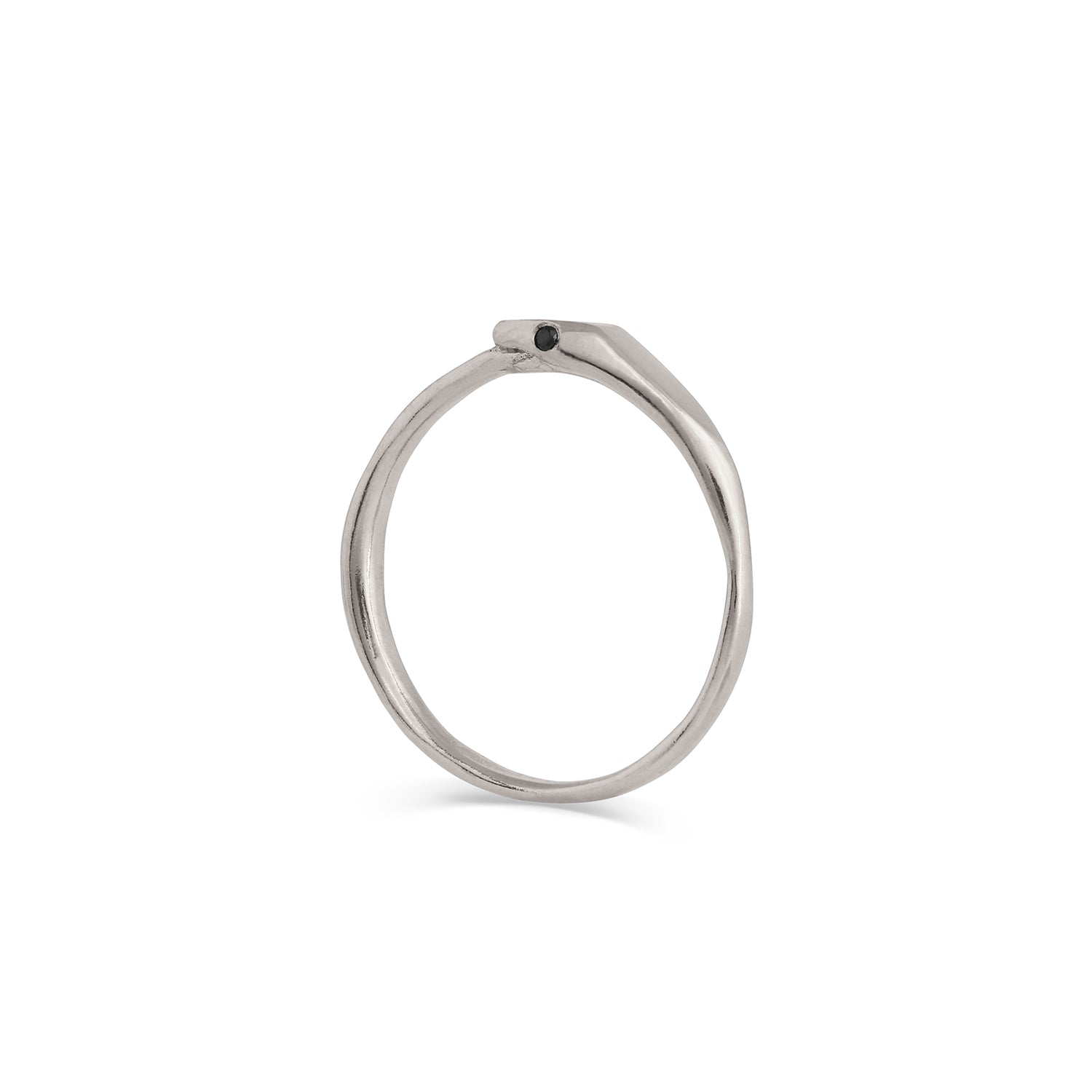 Petite Ouroboros stacking Ring || White gold palladium - 12th HOUSE