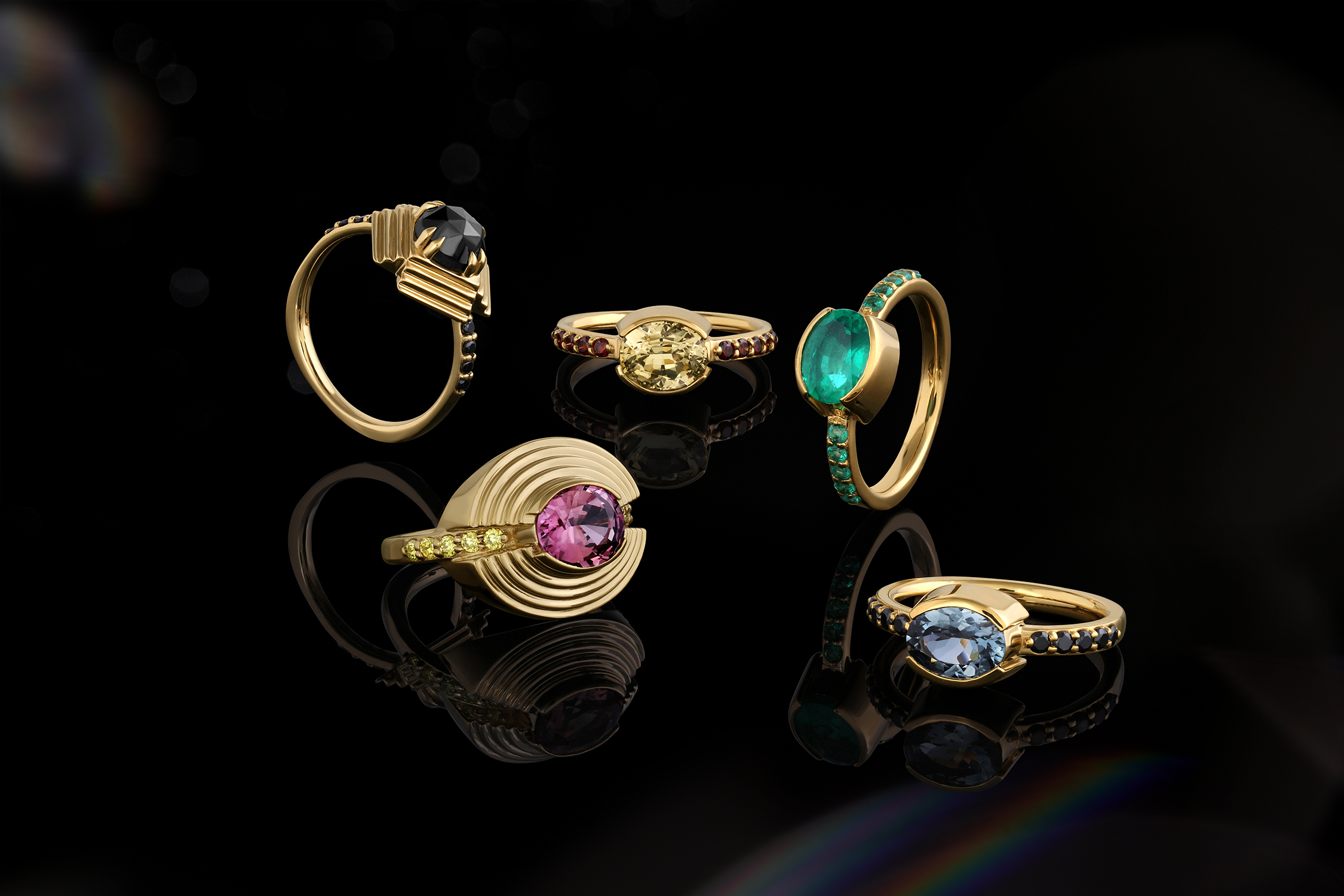Colorful Gemstone Engagement rings