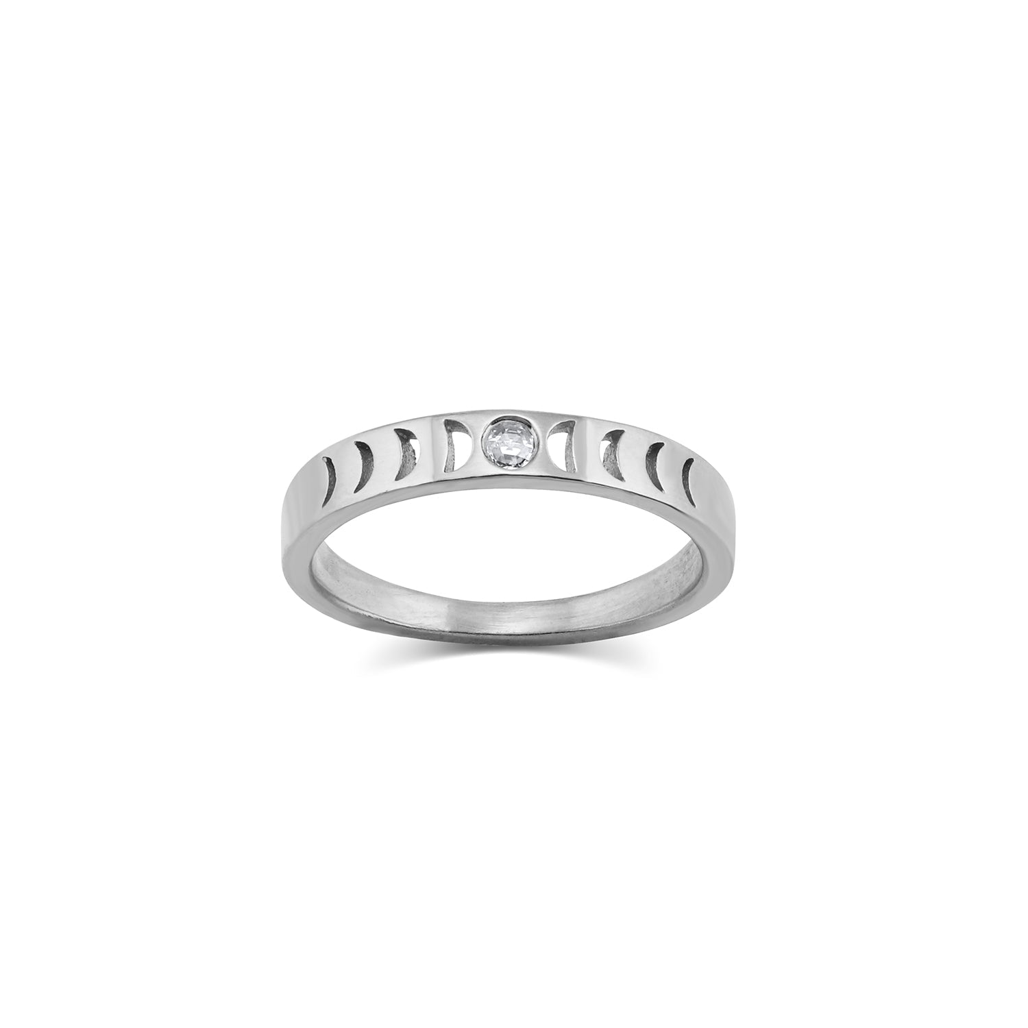 Archive | size 5.25 | Platinum Moon Phase Ring | Rose Cut Diamond - 12th HOUSE