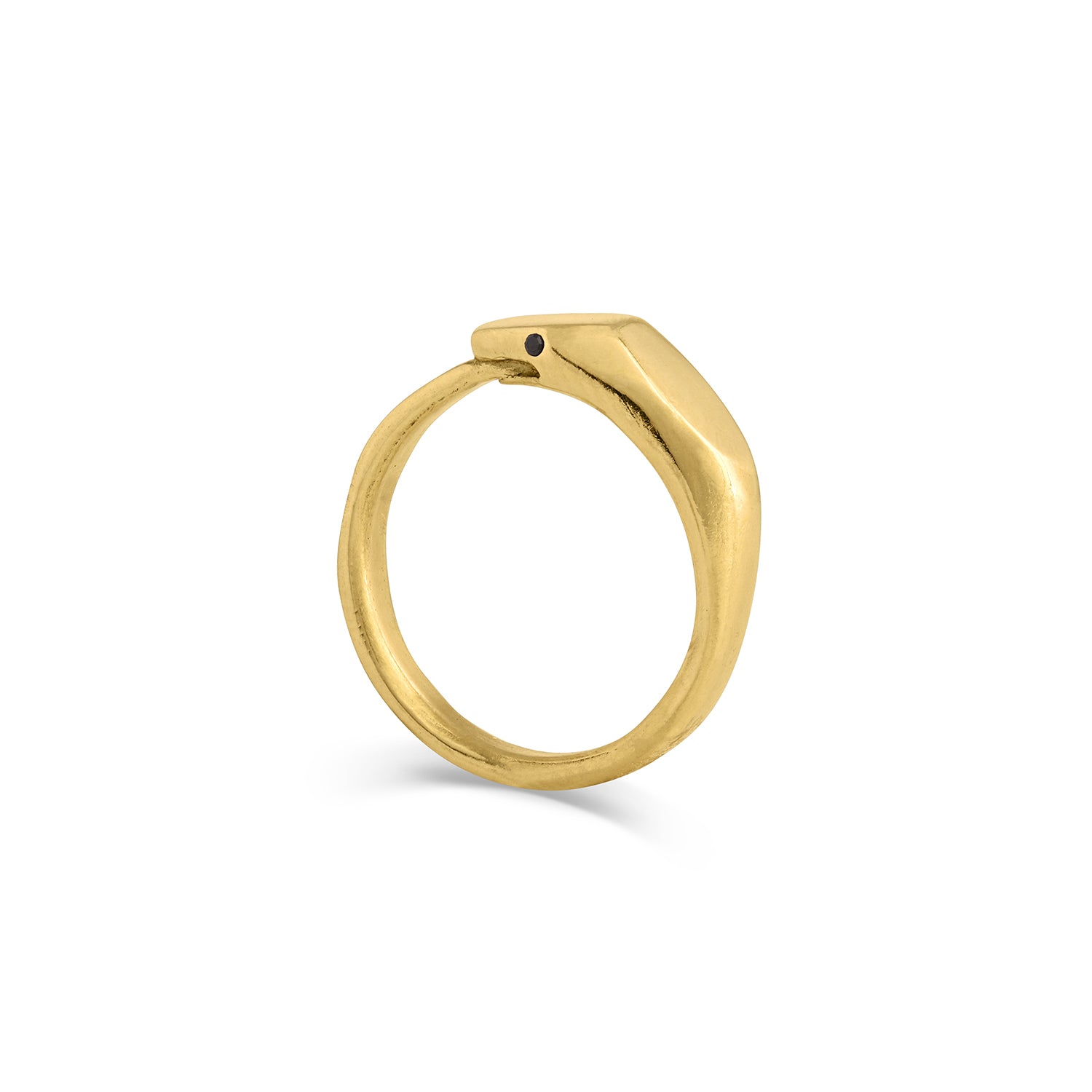 archive | Size 7.25 | Gender Neutral Ouroboros Ring || black diamonds - 12th HOUSE