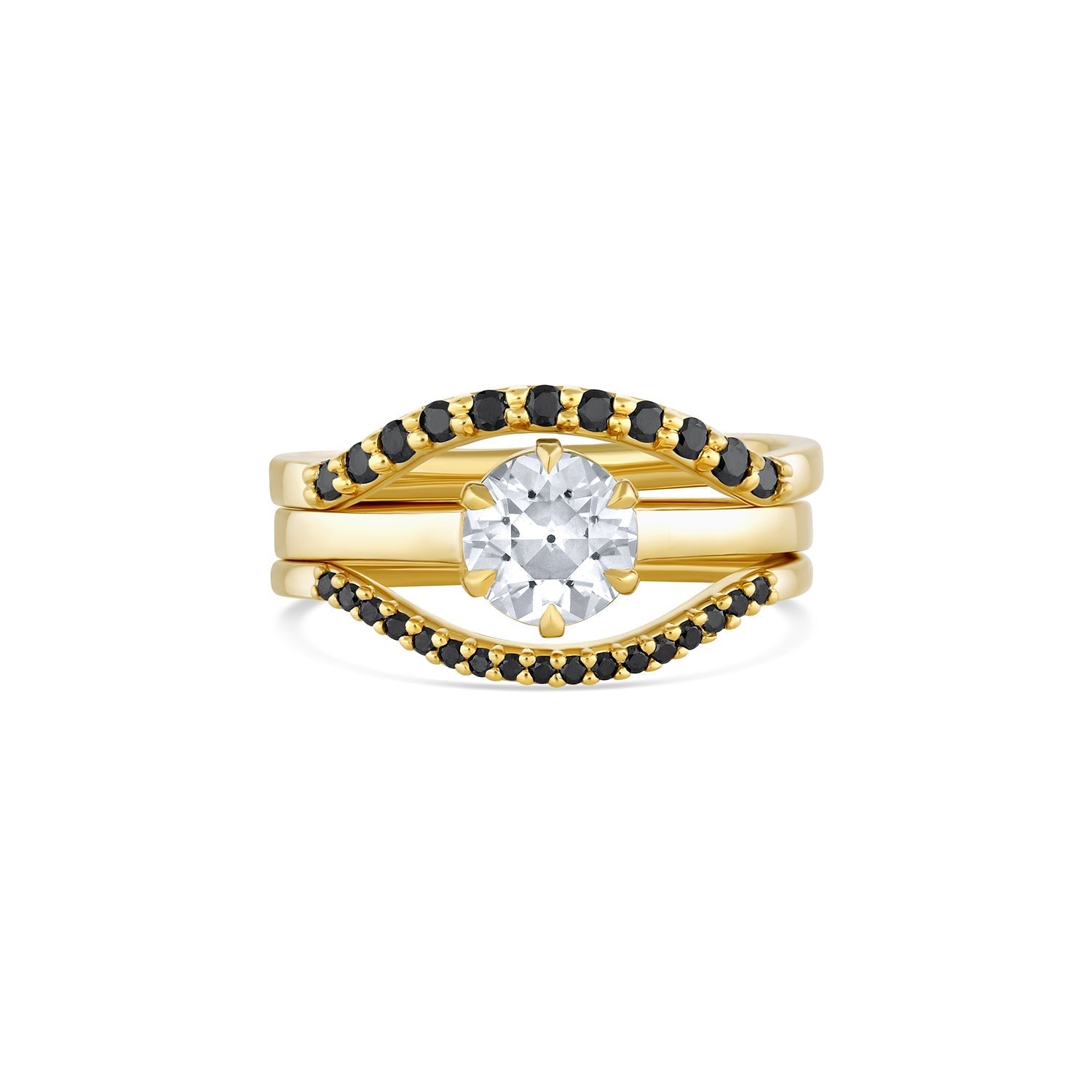 Contour ring no 1 | black diamonds - 12th HOUSE