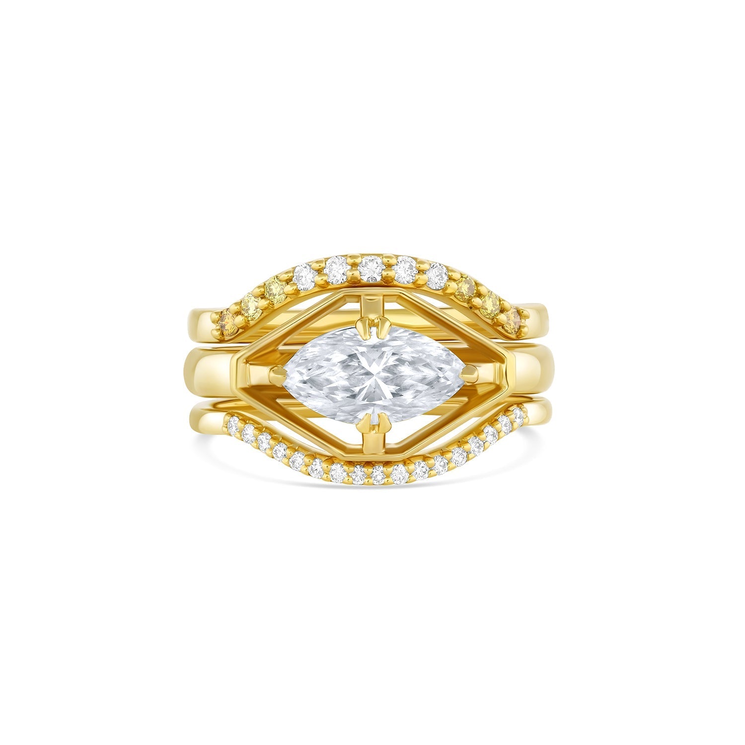 Contour ring no 1 | white diamonds - 12th HOUSE