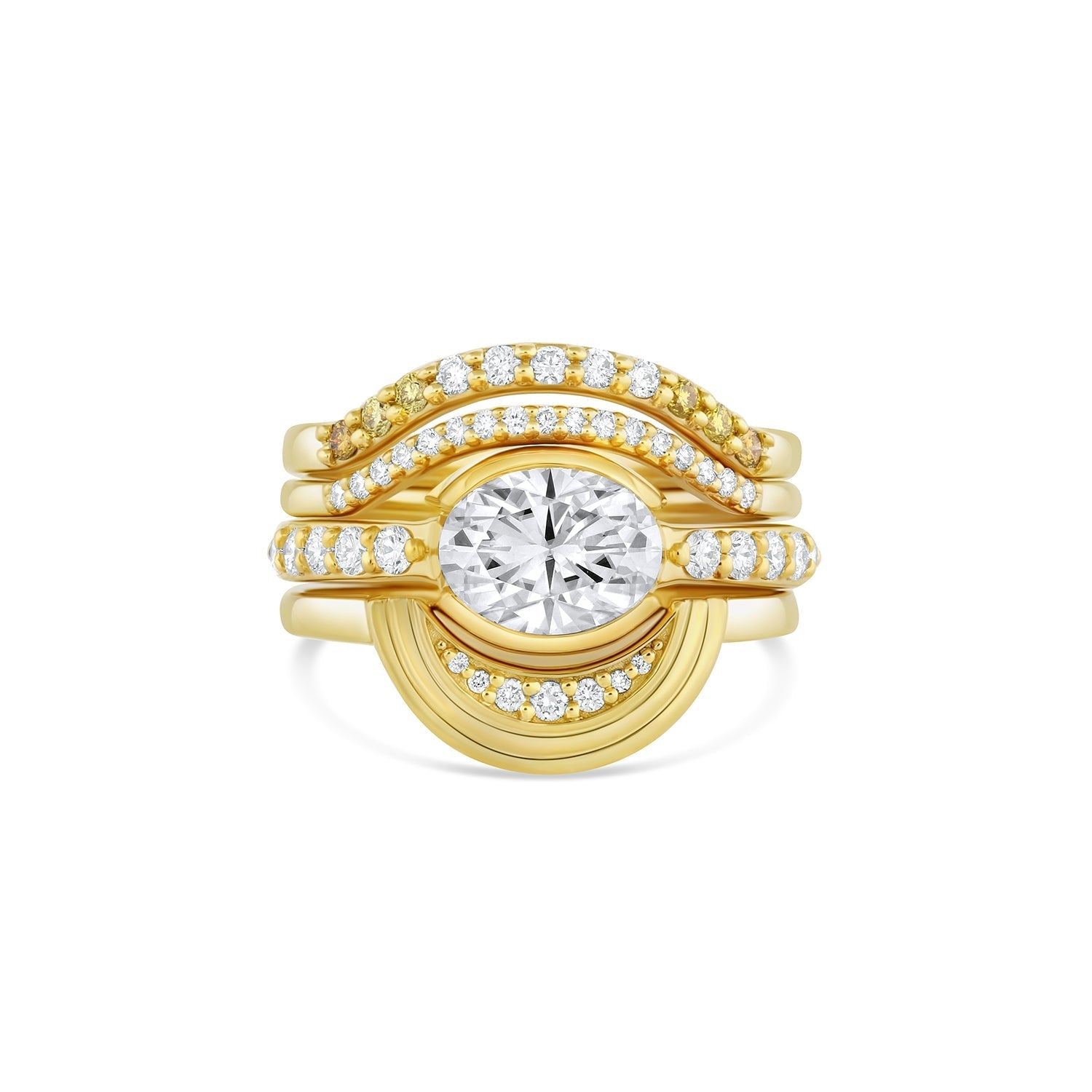 Contour ring no 1 | white diamonds - 12th HOUSE