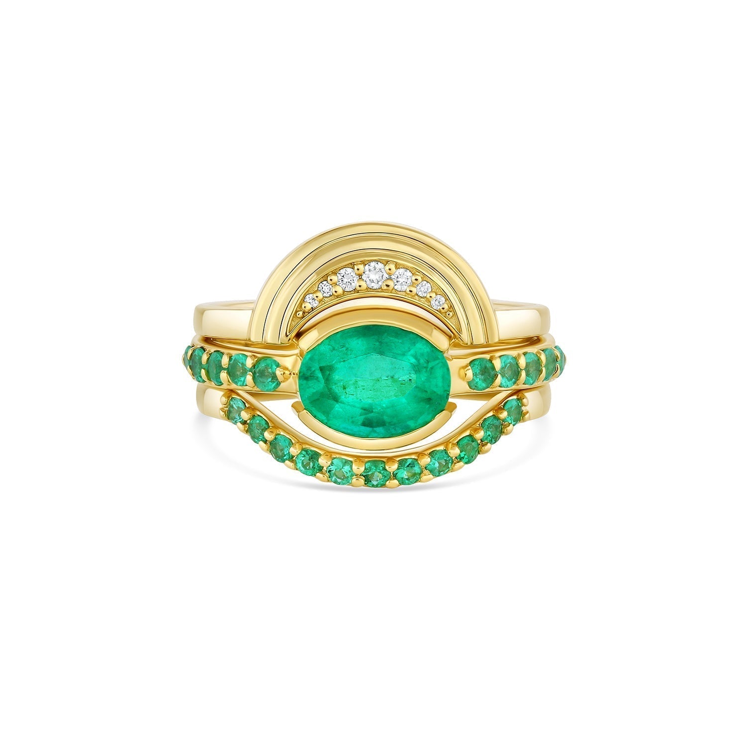 Contour ring no 2 | emerald - 12th HOUSE