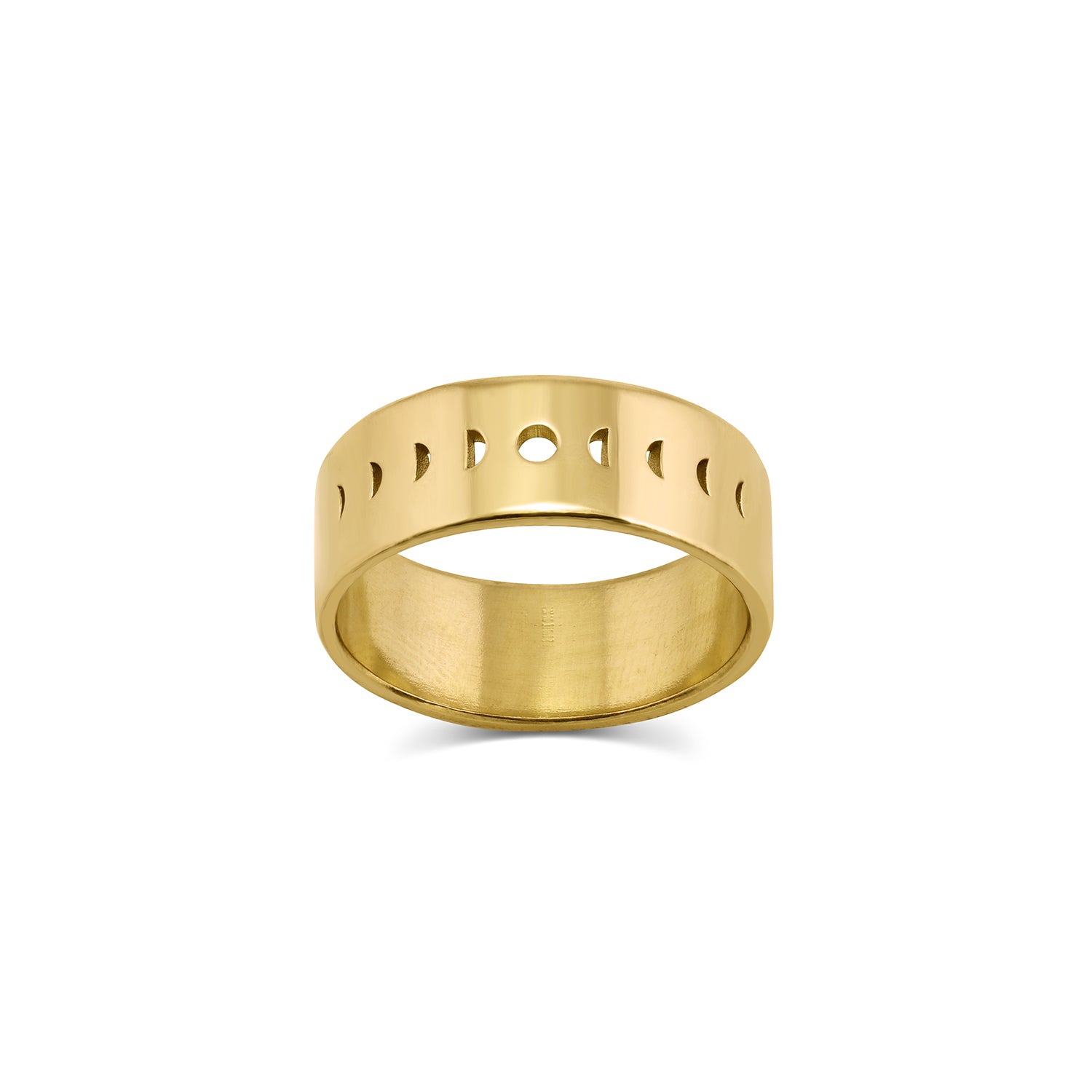 Eclipse Moon phase ring | gender neutral wide band - 12th HOUSE