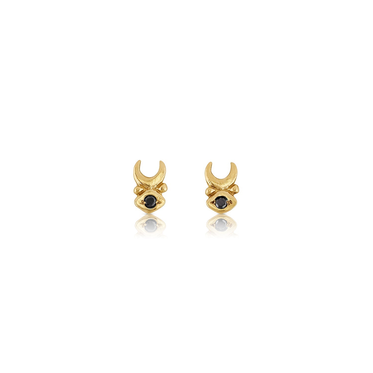 Inanna Studs with black diamonds - 12th HOUSE