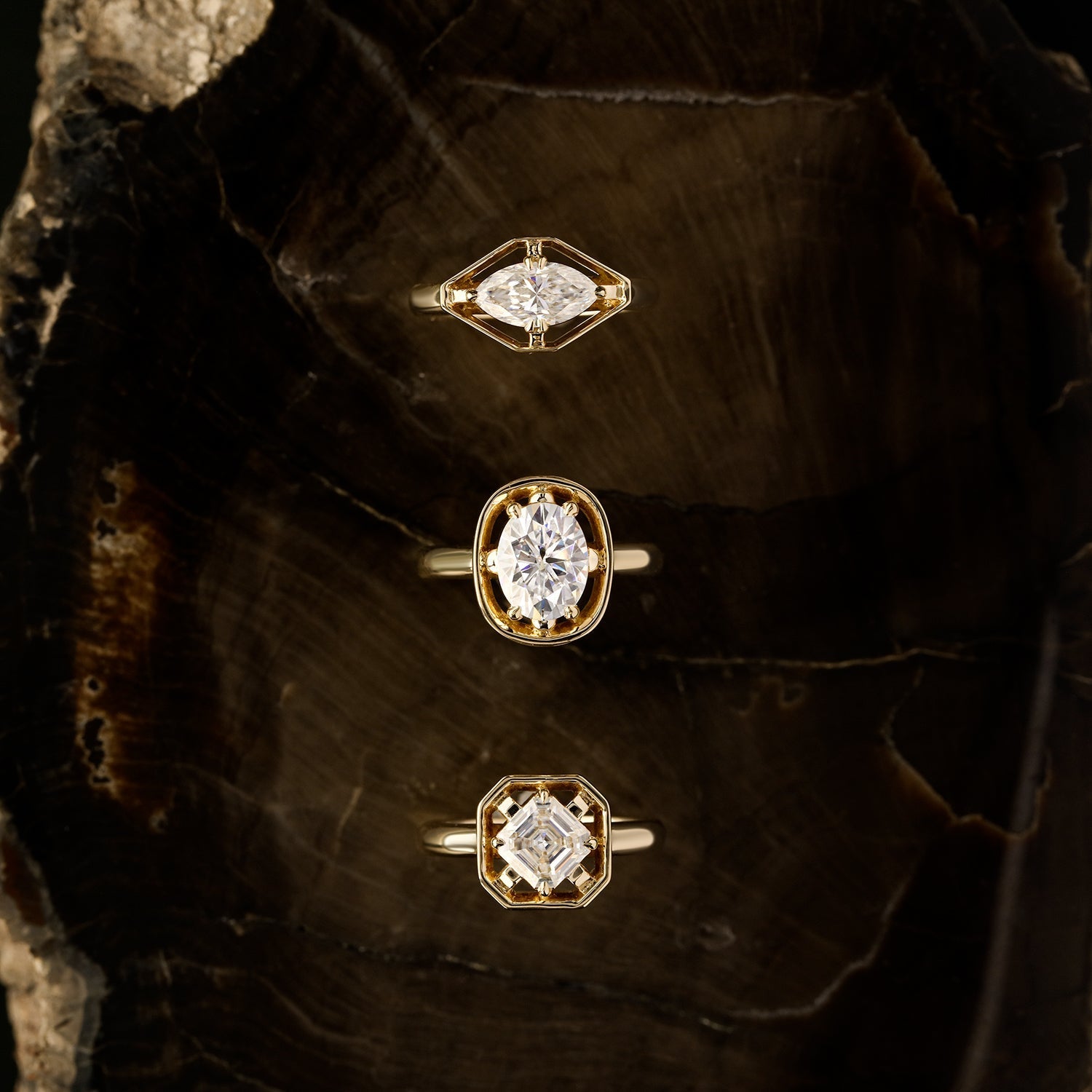 Midheaven Asscher engagement ring - 12th HOUSE