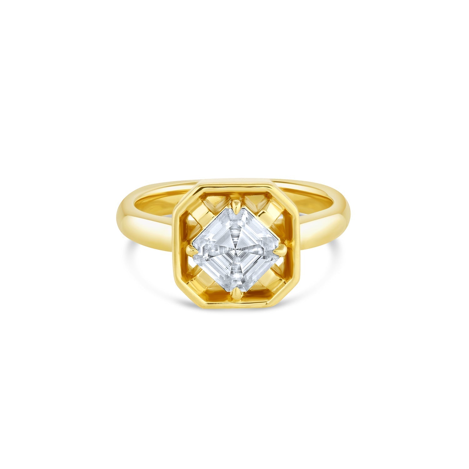 Midheaven Asscher engagement ring - 12th HOUSE