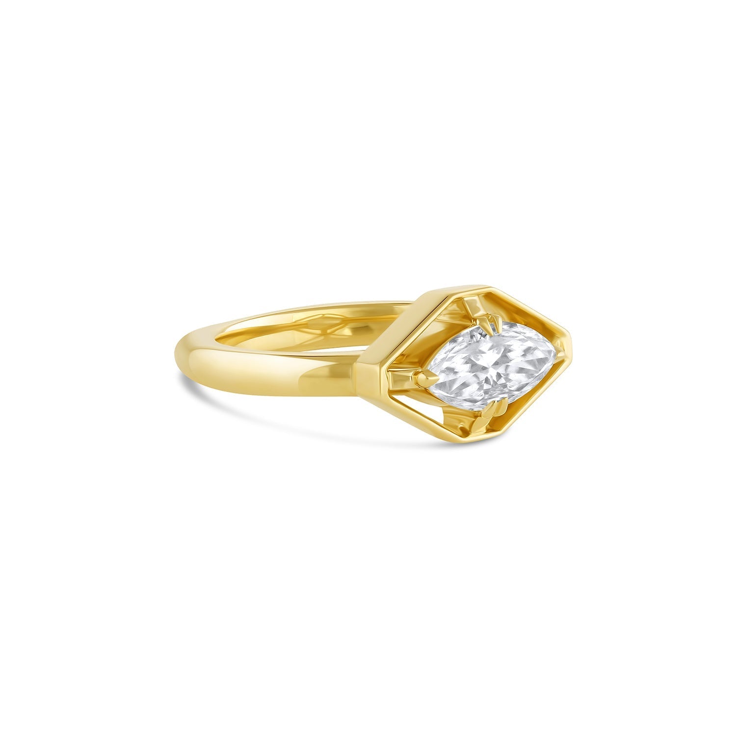 Midheaven Marquise engagement ring - 12th HOUSE