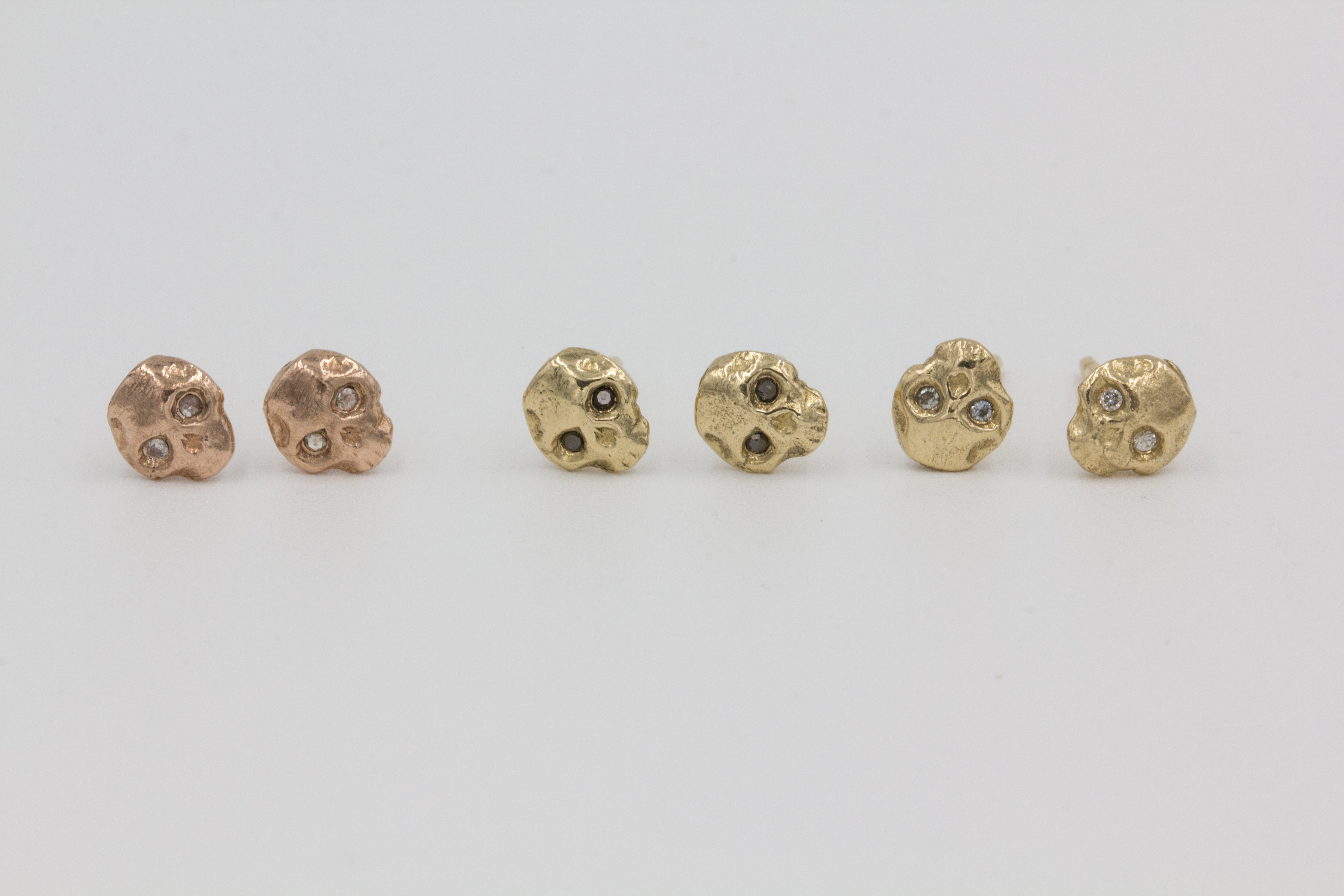 Mignon Skull Studs || black diamonds - 12th HOUSE