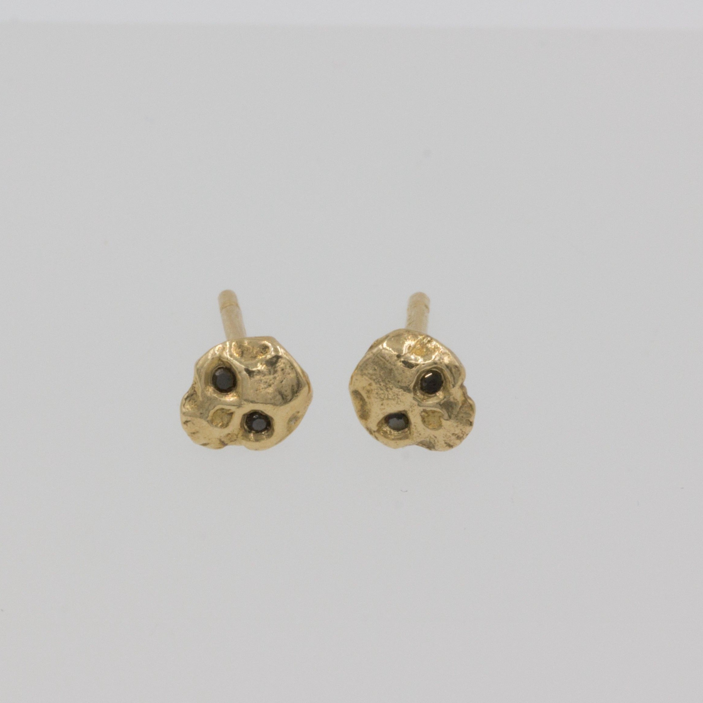 Mignon Skull Studs || black diamonds - 12th HOUSE