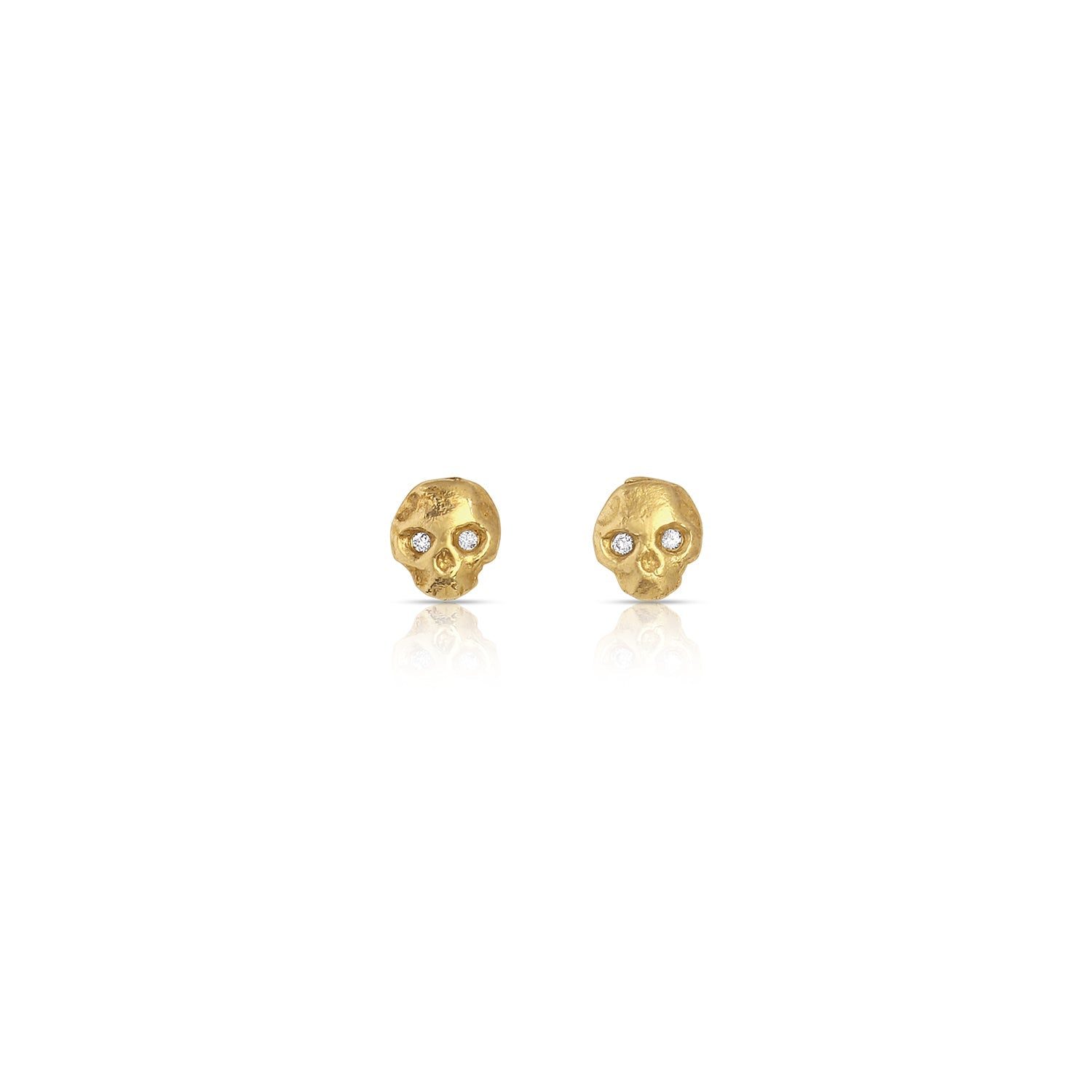 Mignon Skull Studs || white diamonds - 12th HOUSE