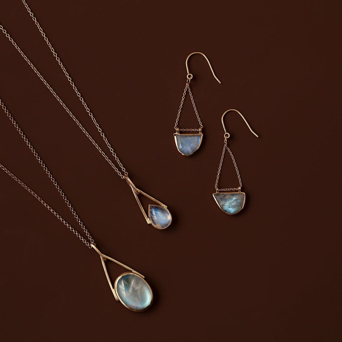 Moonstone drop earrings - 12th HOUSE