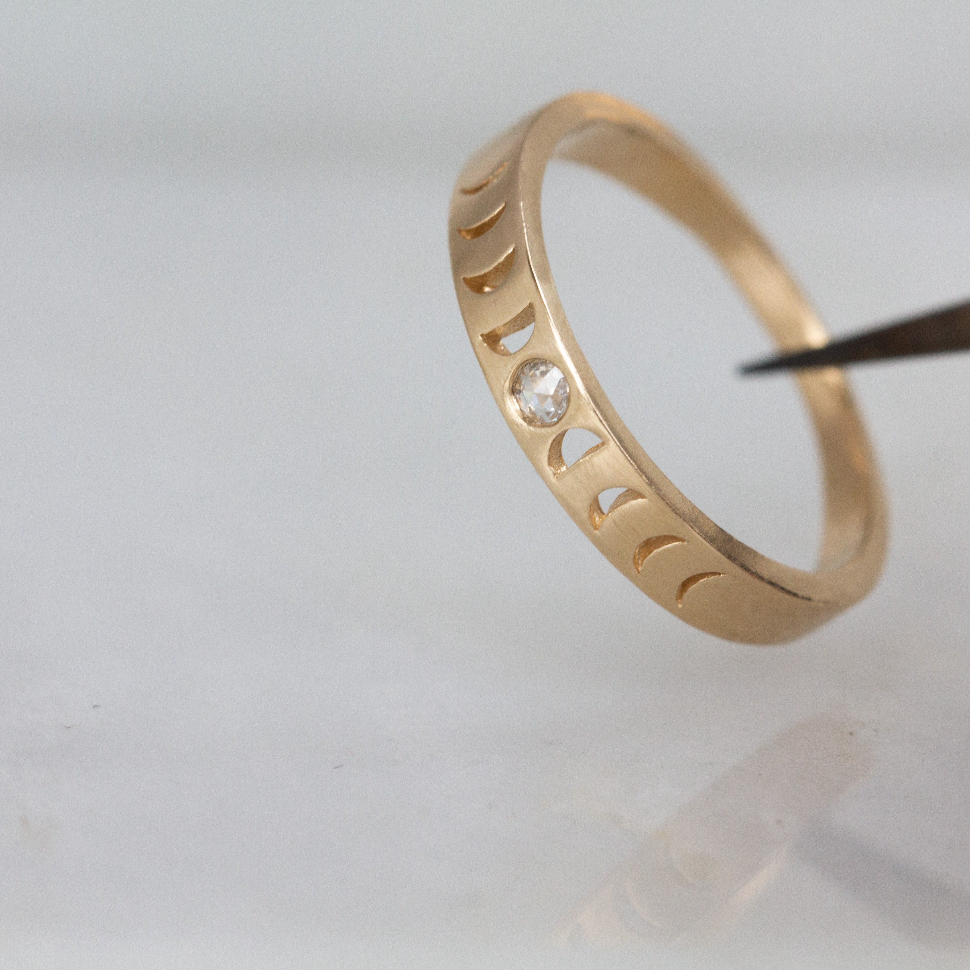 Original Moon Phase Ring | Rose Cut Diamond - 12th HOUSE