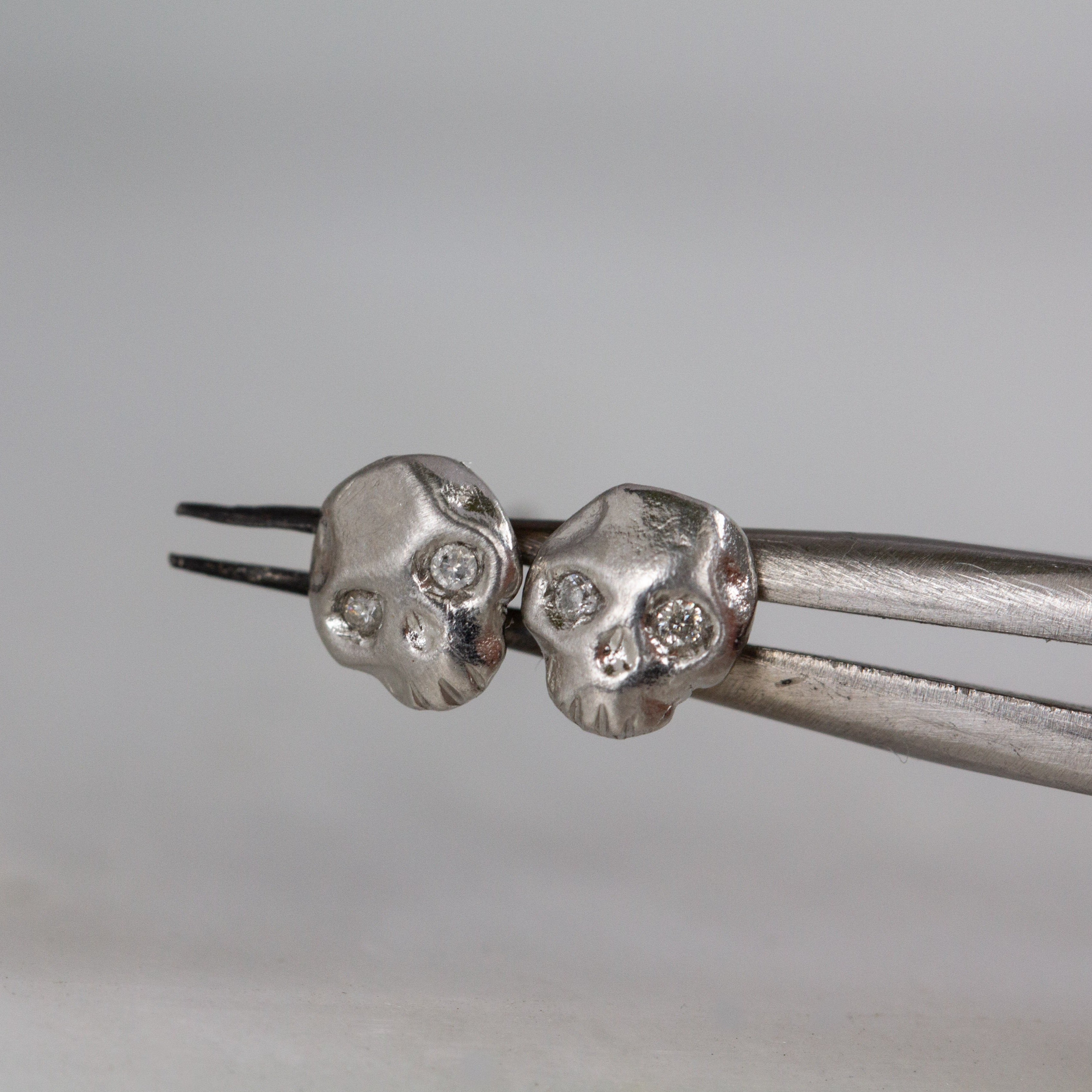 Platinum Mignon Skull Studs - 12th HOUSE