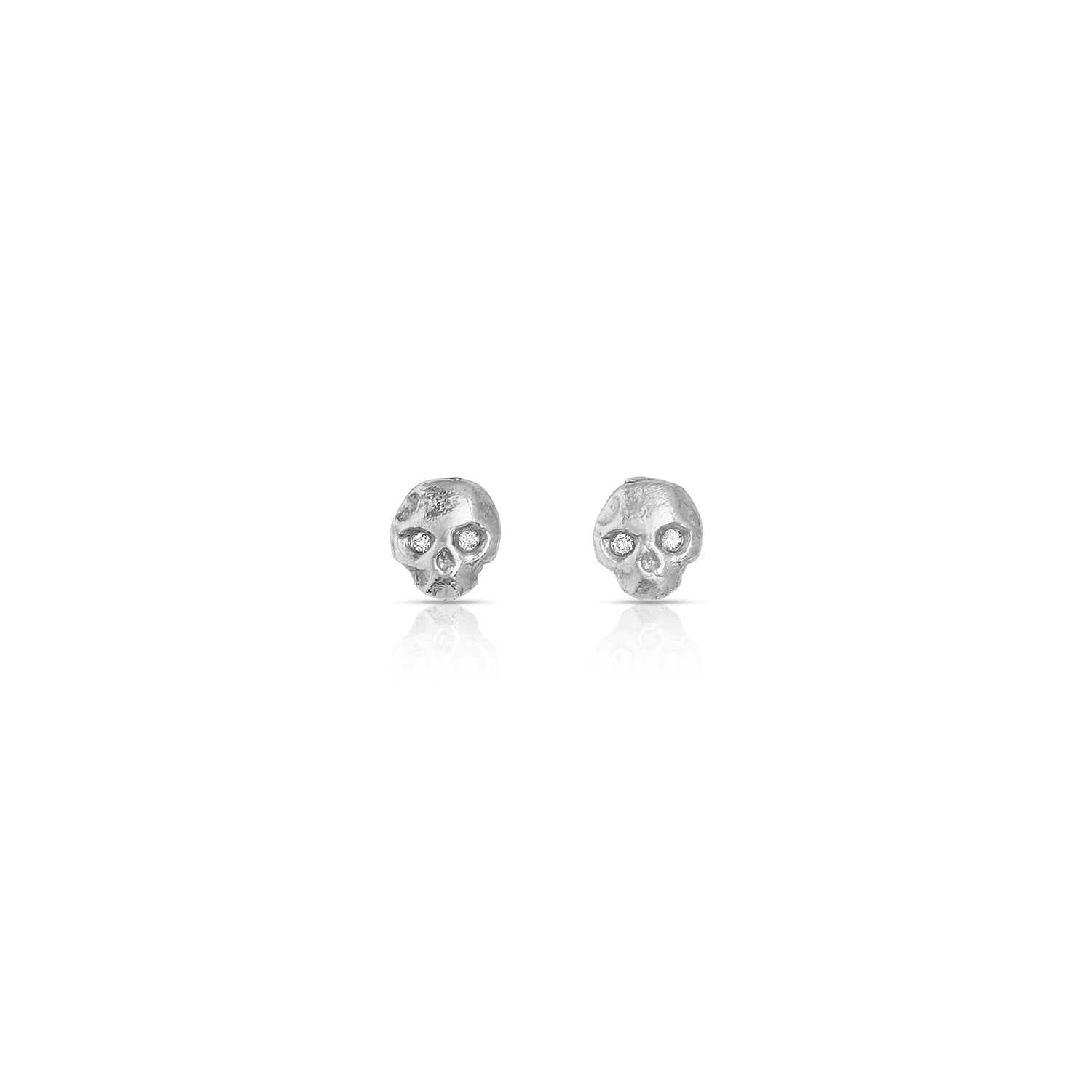 Platinum Mignon Skull Studs - 12th HOUSE