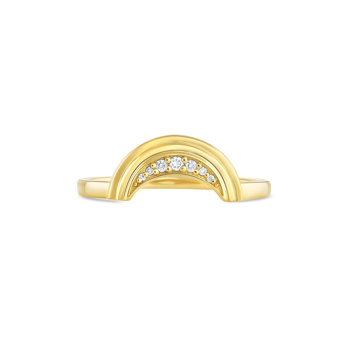 Radiant crescent moon contour ring - 12th HOUSE