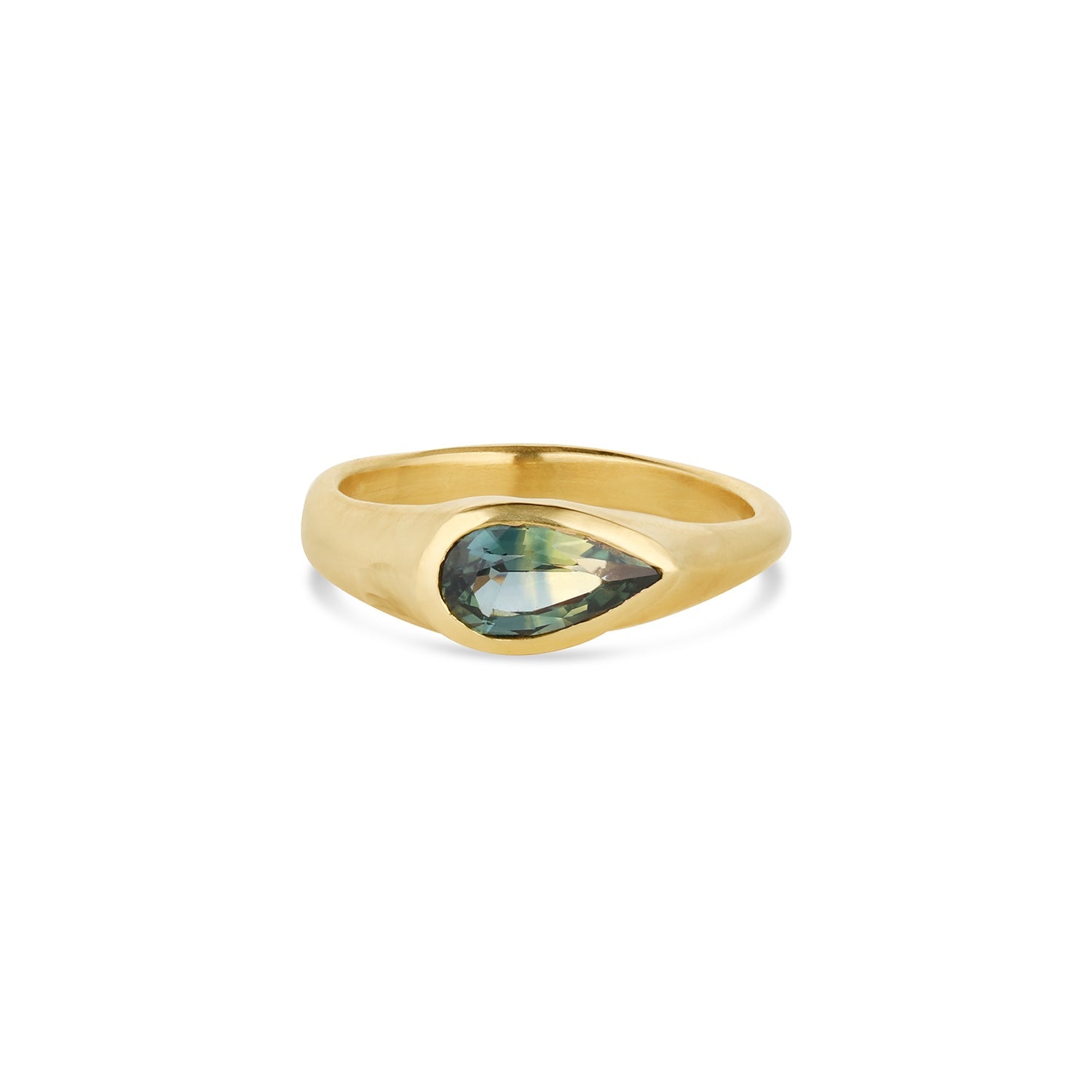 Teal green sapphire signet ring | Portal Capsule - 12th HOUSE