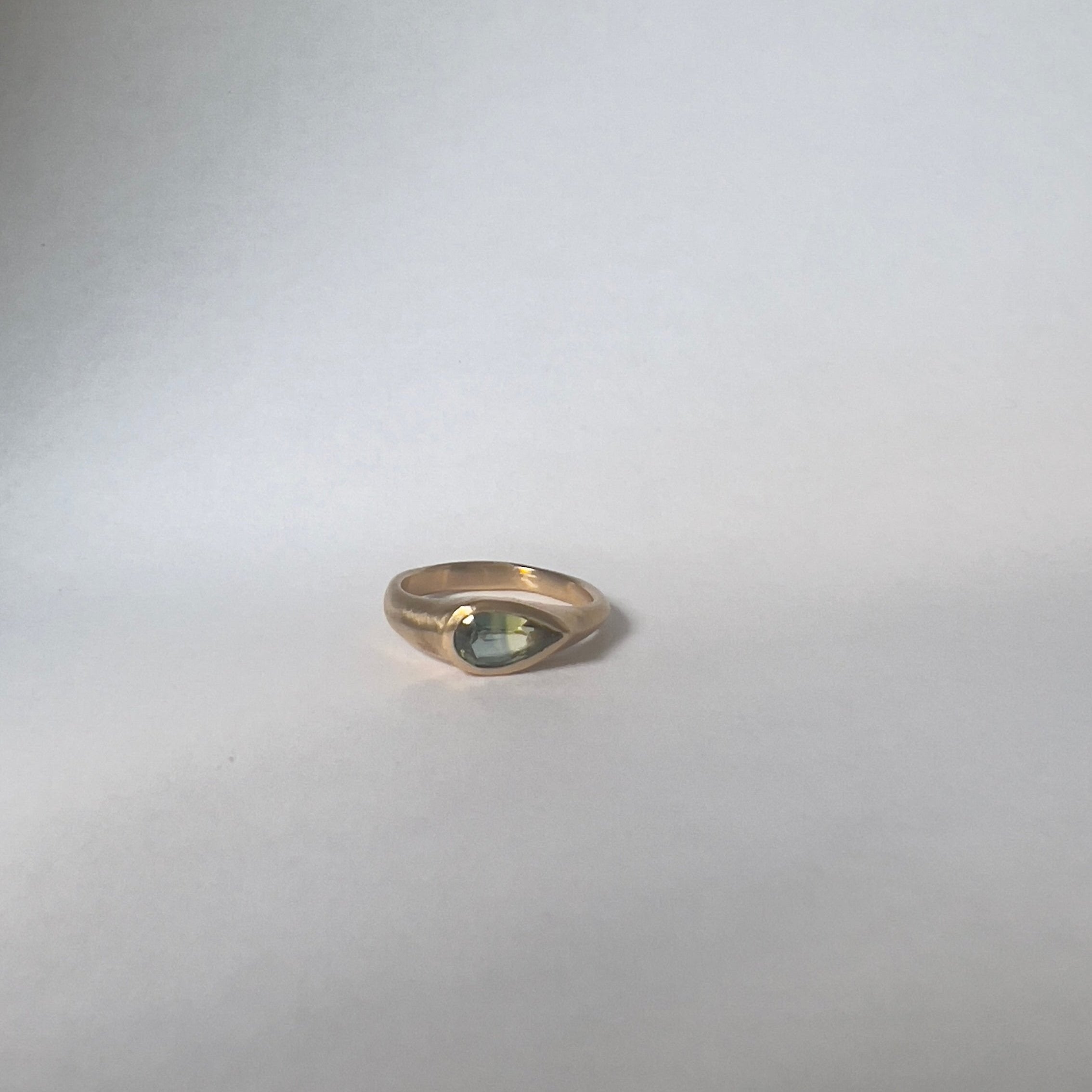 Teal green sapphire signet ring | Portal Capsule - 12th HOUSE