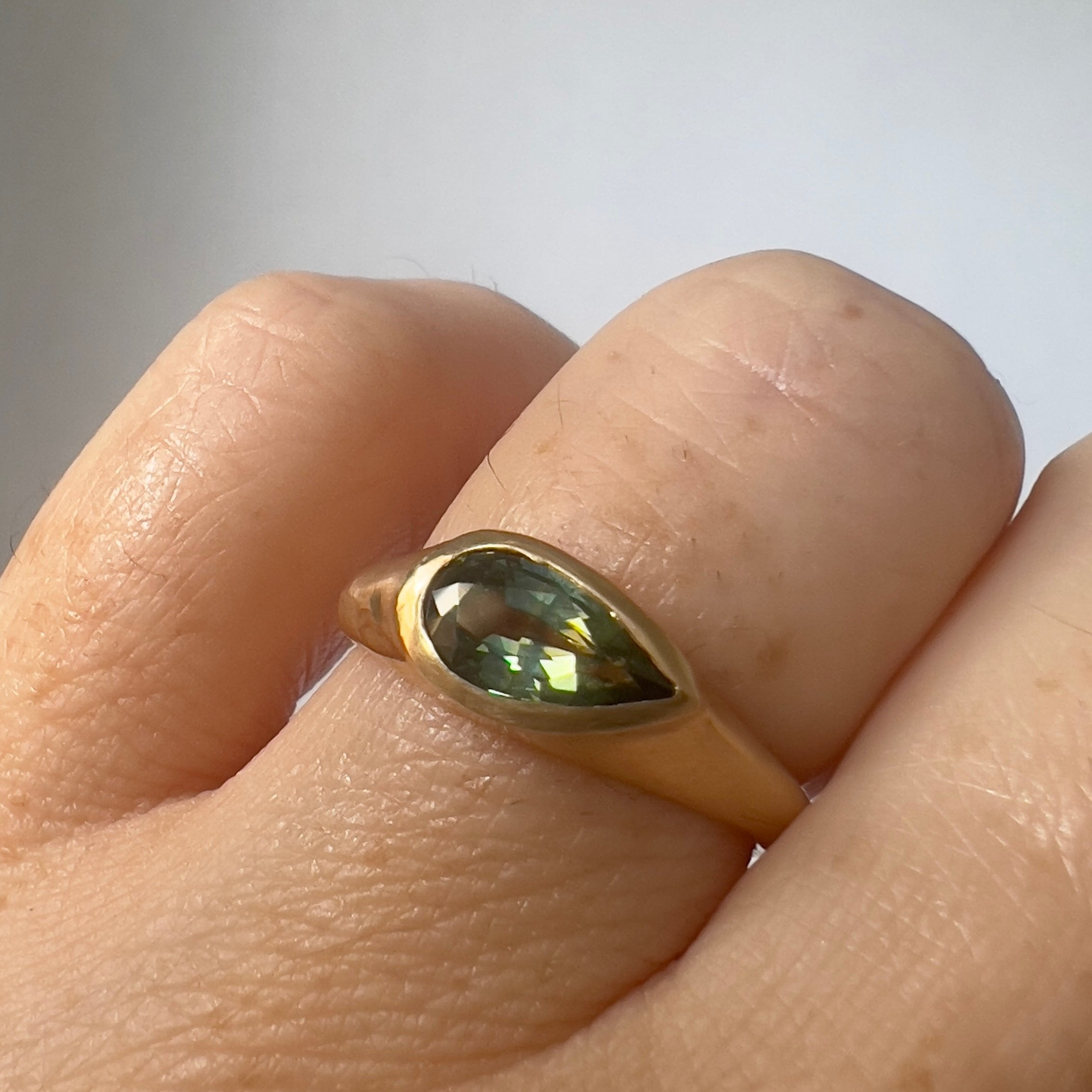 teal sapphire signet ring | portal capsule collection