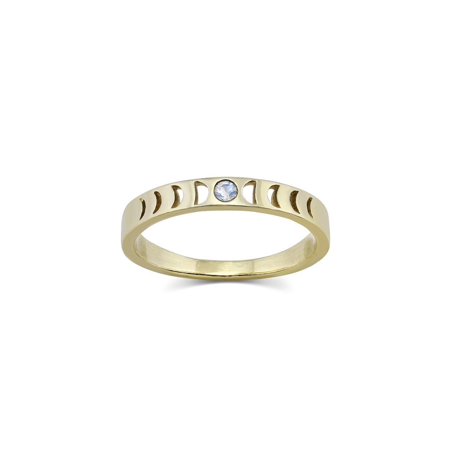 Moon Phase Rings moon phase rings > stacking rings > wedding bands > gender neutral bands > rose cut diamond ring > promise rings >lunar phase ring > moon ring > phases of the moon ring 4.5 / 14k green gold 'electrum' Original Moon phase Ring || Rainbow Moonstone