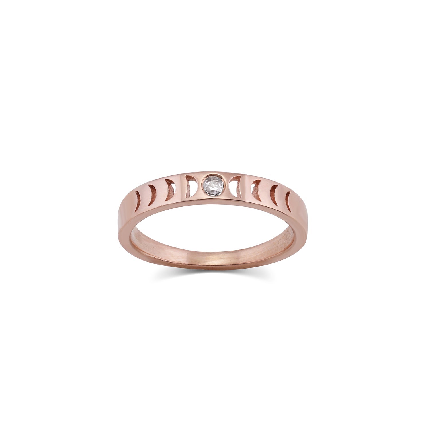 Moon Phase Rings moon phase rings > stacking rings > wedding bands > gender neutral bands > rose cut diamond ring > promise rings >lunar phase ring > moon ring > phases of the moon ring 14k rose gold / 4 Original Moon phase ring || Rose Gold