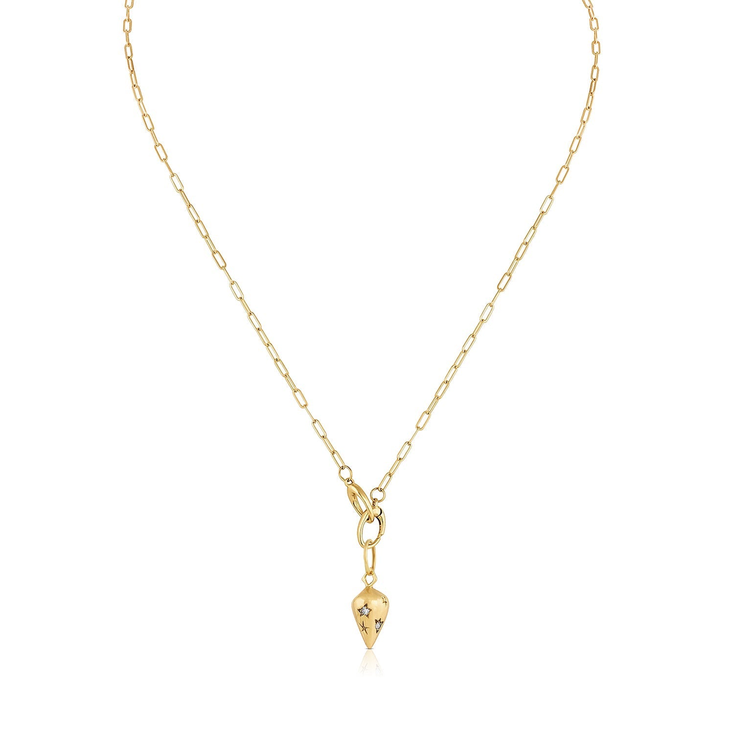 Fine Talisman Collection pendants and charms 1.95mm charm clasp chain - 16 inch / white diamonds Pendulum talisman necklace | white diamonds
