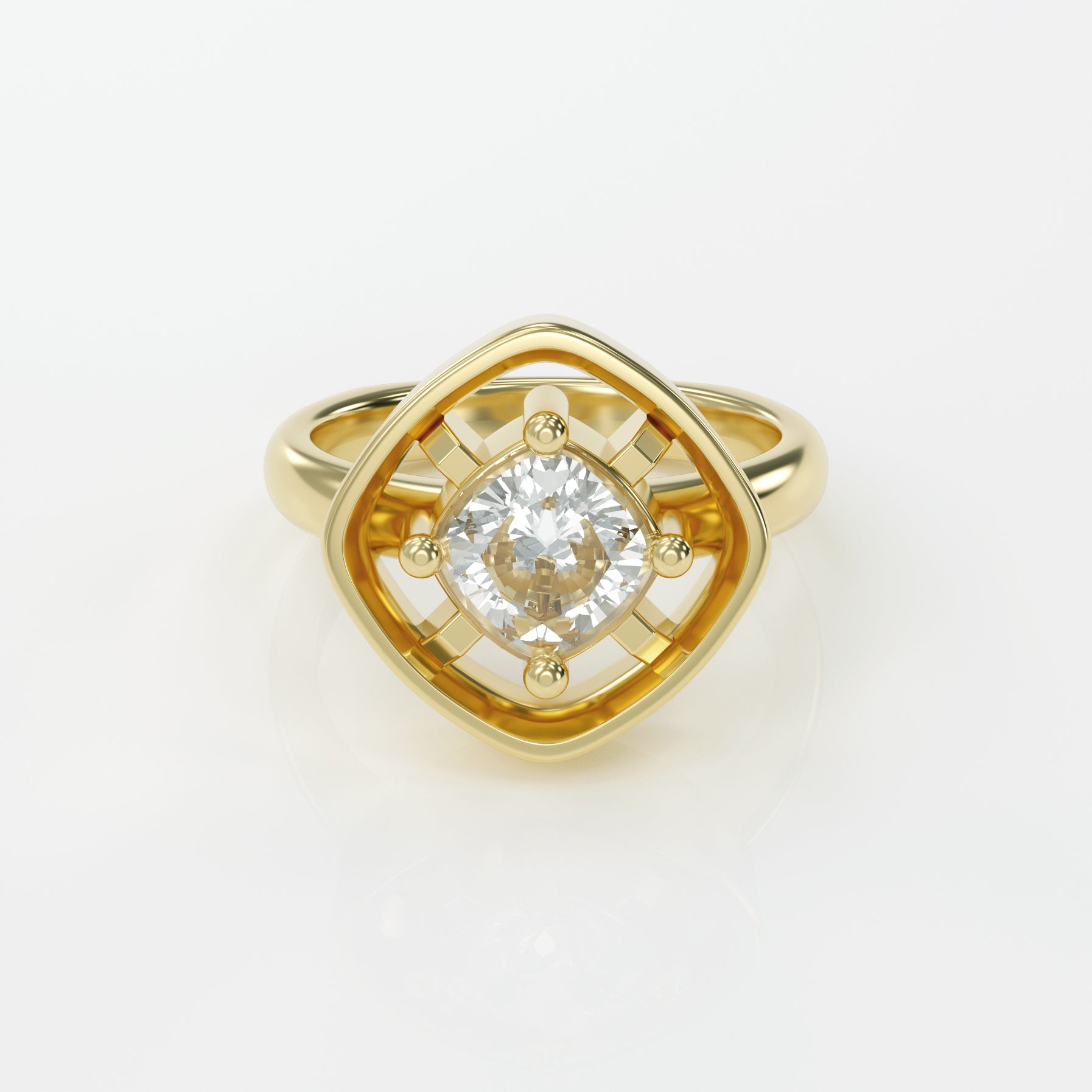 custom project payment #4 - 11/4/22 - 14k gold mounting installment (try at home) CUSHION CUT MIDHEAVEN RING | custom project