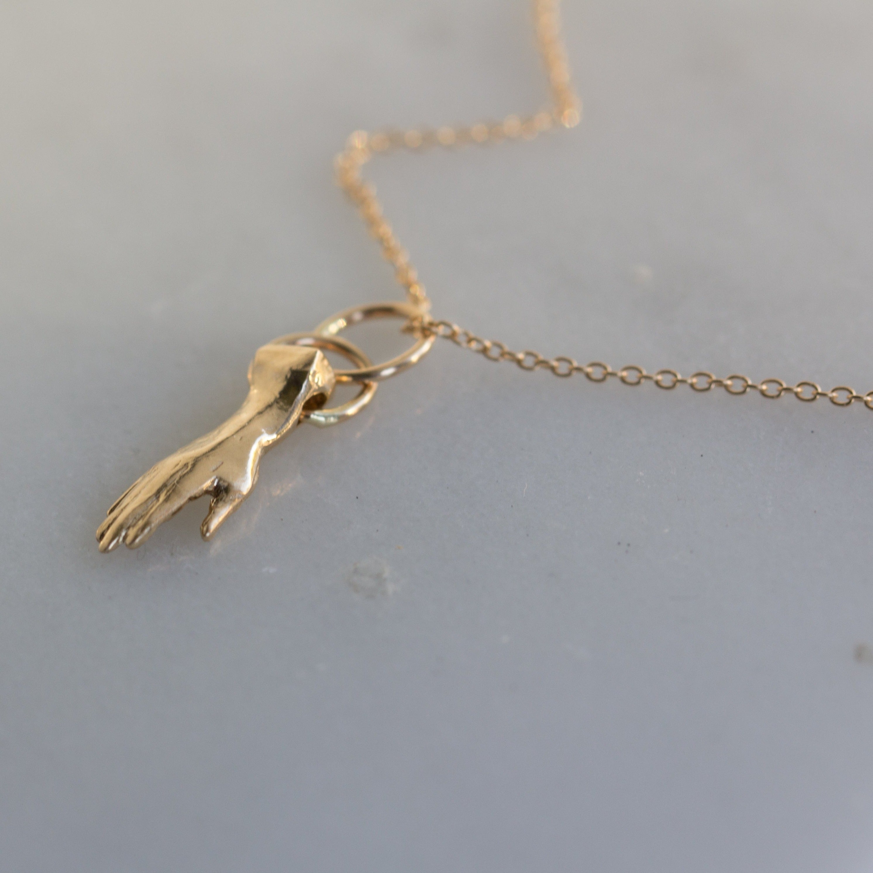 12th house jewelry, solid 14k gold necklace, ceremonial and celestial jewelry, less carbon footprint, handmade in NYC, kelly star lannen, open hand necklace, dainty necklace, holiday gift ideas for her