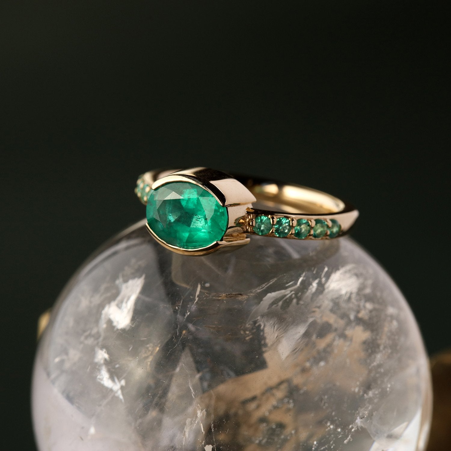midheaven collection ring suite Mare Nubium Emerald Ring Suite