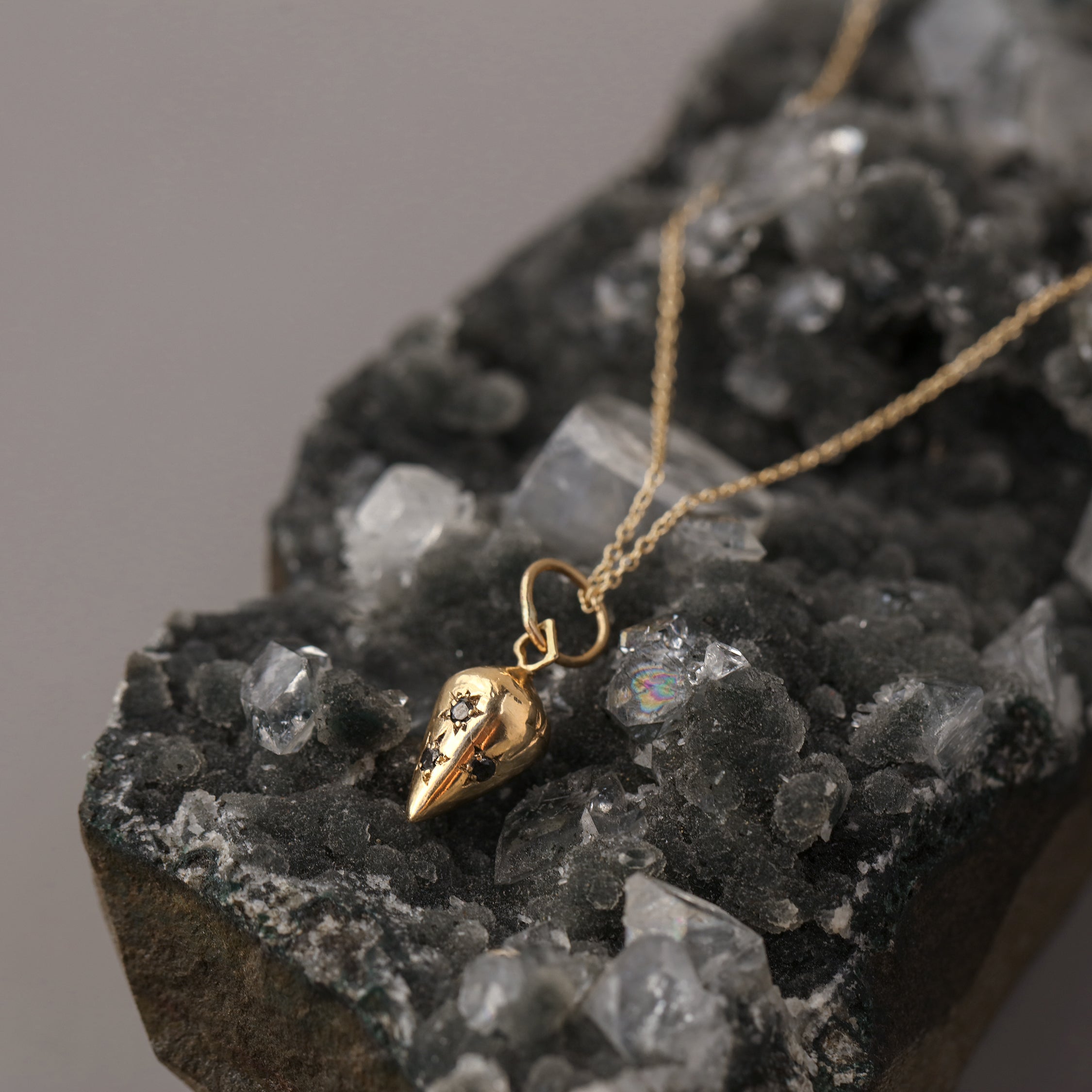 Fine Talisman Collection pendants and charms Pendulum talisman necklace | black diamonds