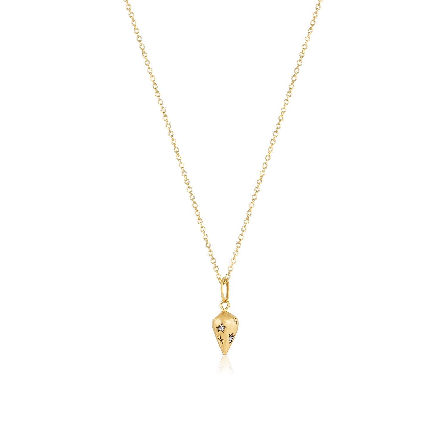 Fine Talisman Collection pendants and charms Adjustable 16 - 18 inch cable chain / white diamonds Pendulum talisman necklace | black diamonds