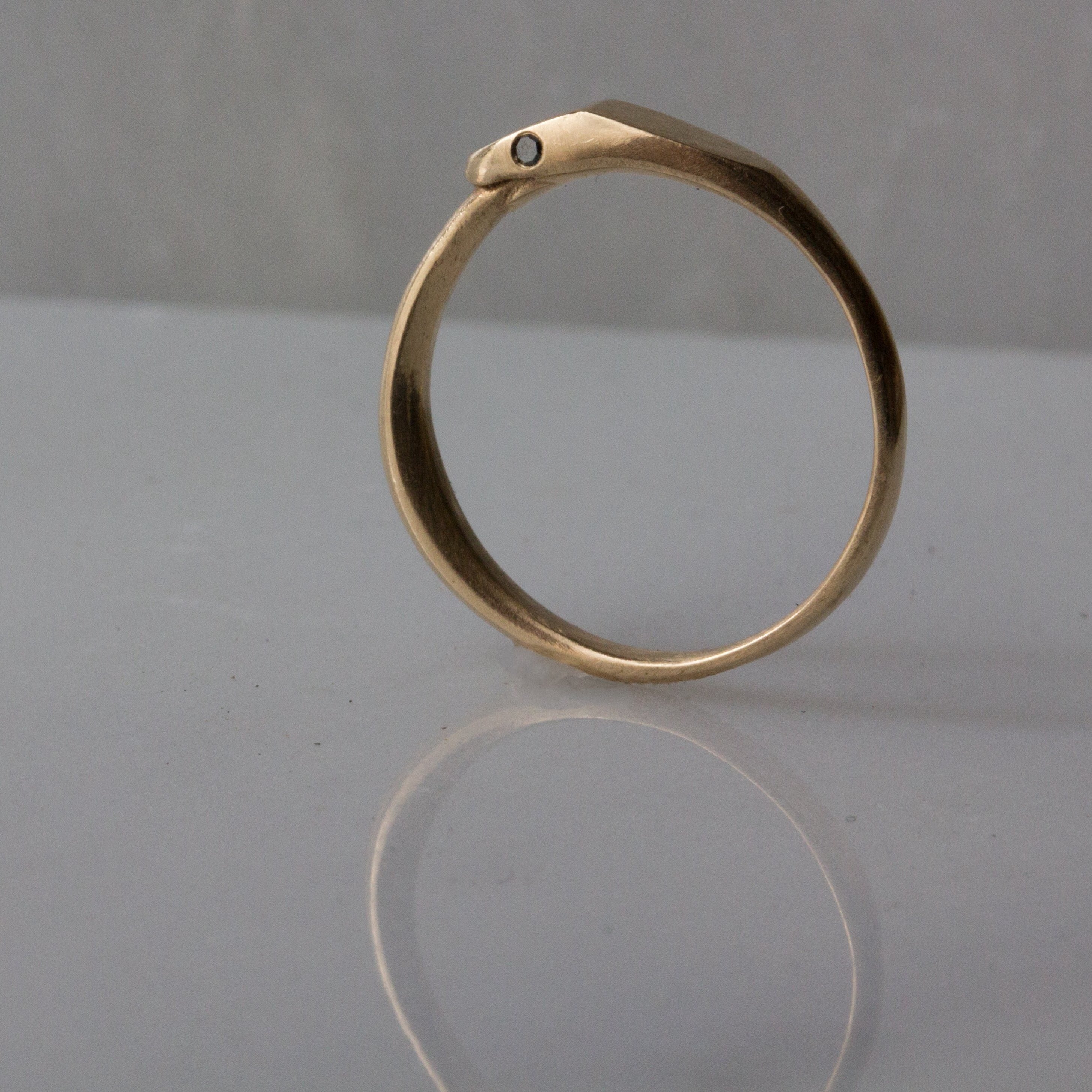 Ouroboros diamond ring | Fine Ouroboros Jewelry Collection | 12th HOUSE | Mystical Fine Jewelry | Talisman | Moon phase Rings | Celestial Zodiac