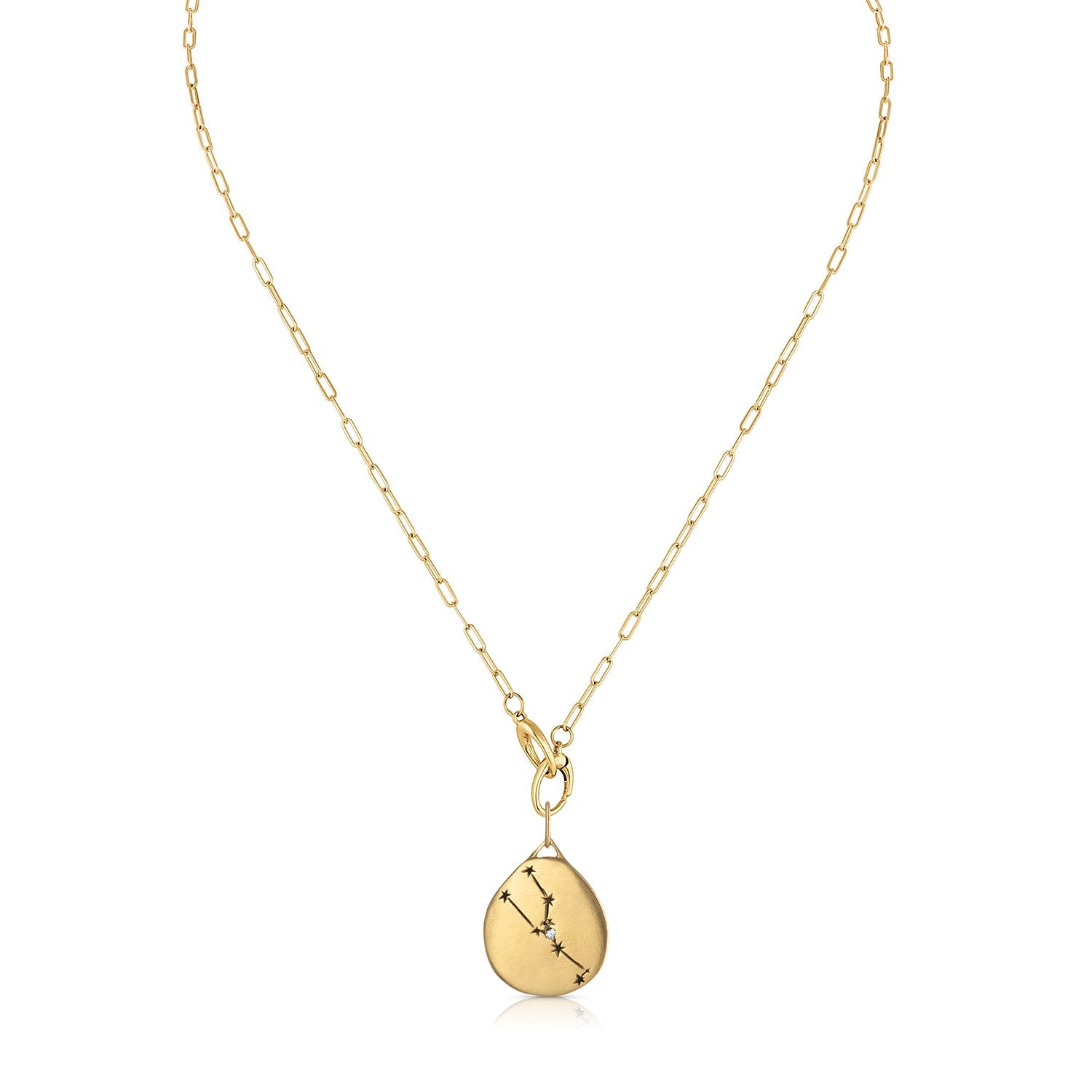 Taurus Aldebaran Necklace with Diamonds in 14k Gold - Shibumi Gallery