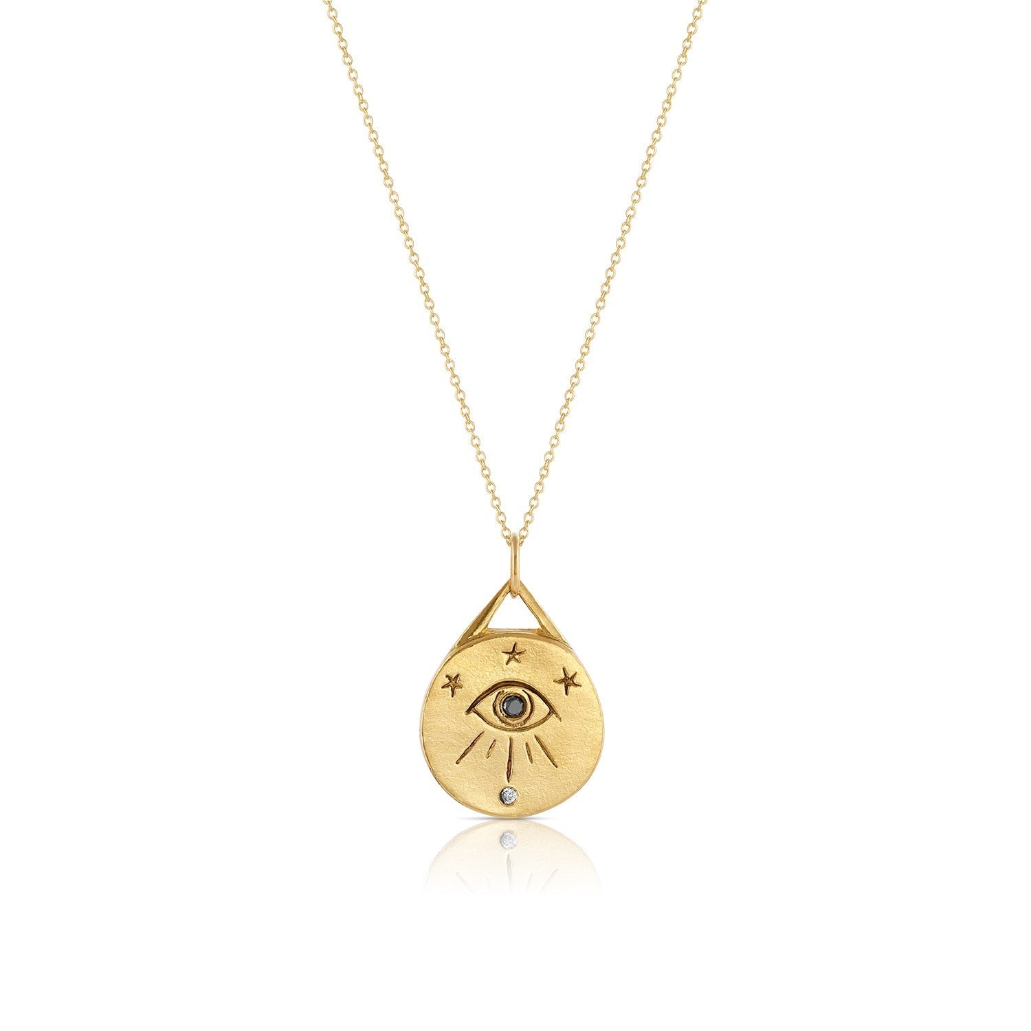 Fine Talisman Collection pendants and charms Adjustable 16 - 18 inch cable chain / 14k yellow gold Third eye diamond talisman