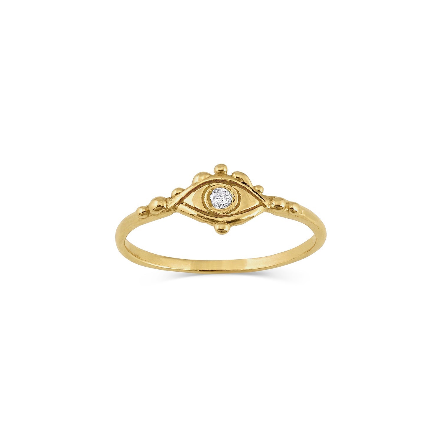 This Third Eye Diamond ring is created as a Fine Talisman to align you with your highest self, a third eye diamond, a 14k gold eye stacking ring. 12th HOUSE | Mystical Fine Jewelry | Talisman | Moon phase Rings | Celestial Zodiac